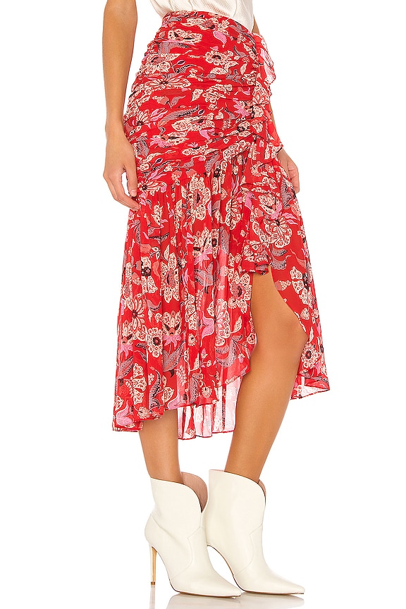 view 2 of 4 KATHLEEN 미디 스커트 in Venetian Red Multi