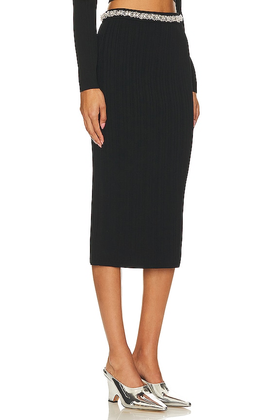 view 2 of 5 Chunky Bead Faith Knit Skirt in Black