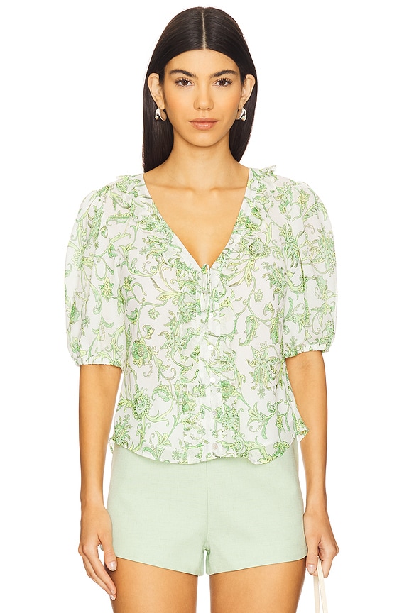 view 2 of 5 Ivy Paisley Seraphina Top in Ivory Multi