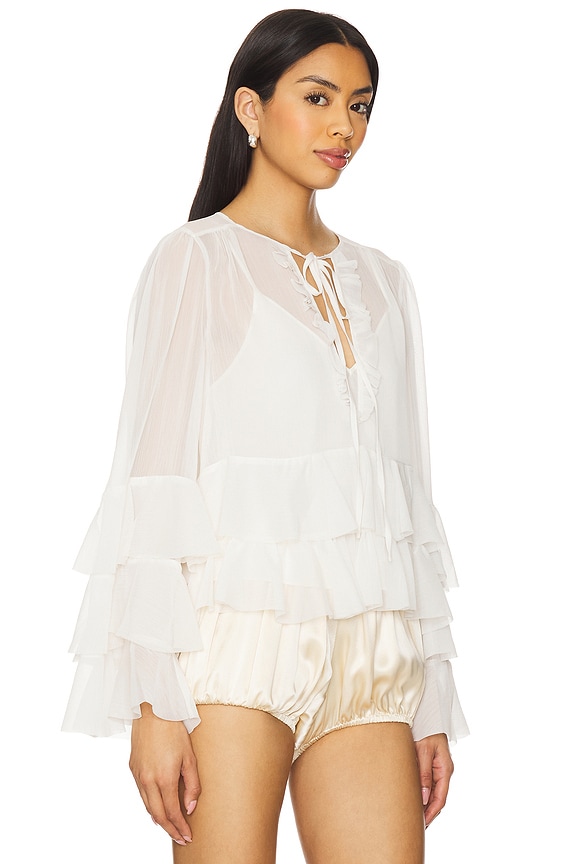 view 2 of 4 TOP MANGA LARGA STEFFINA in Ivory