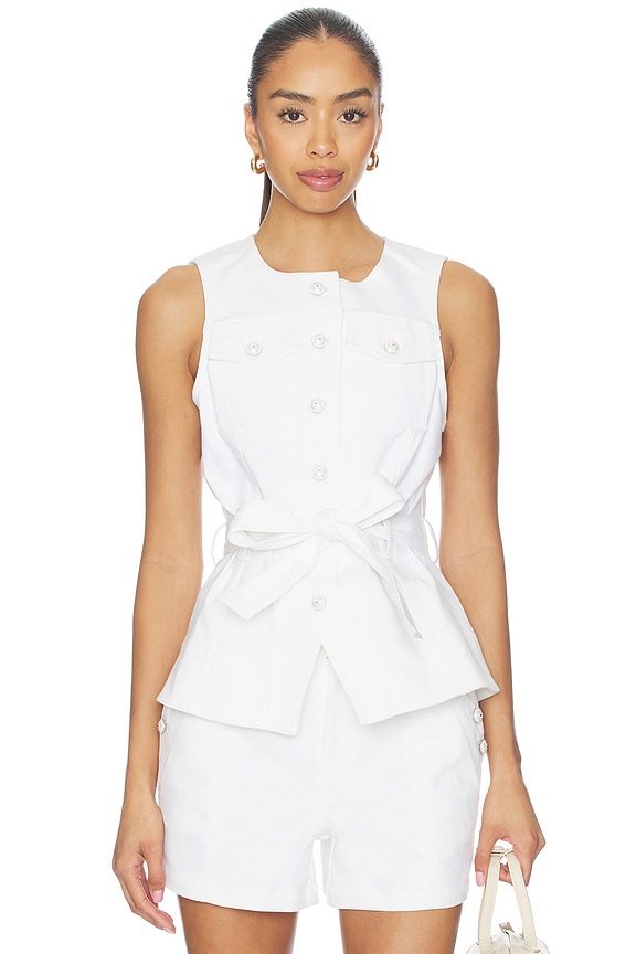 view 1 of 5 White Denim Reenee Vest in White