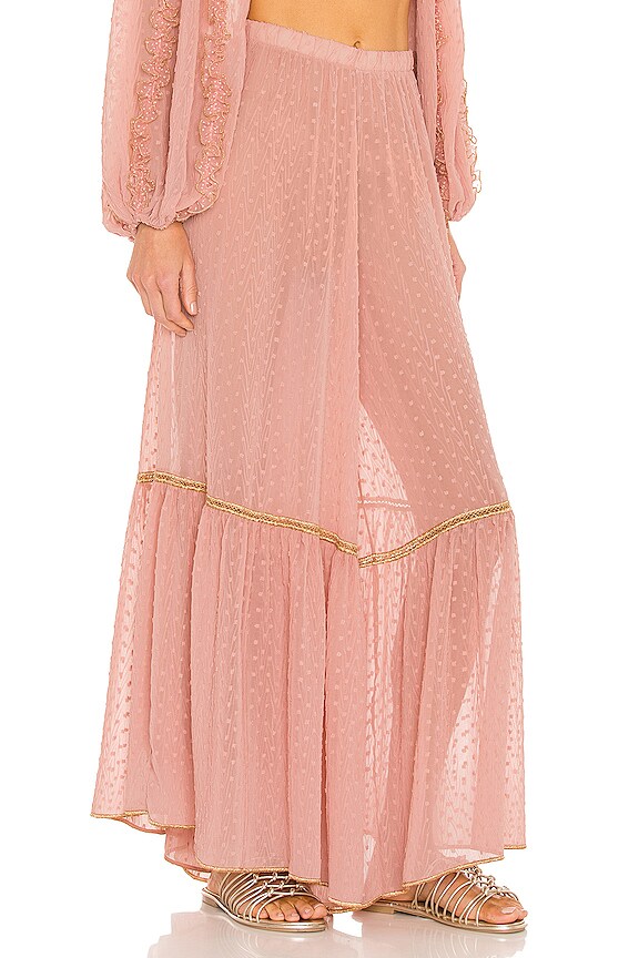 view 2 of 5 Wide Leg Embroidered Pants in Blush
