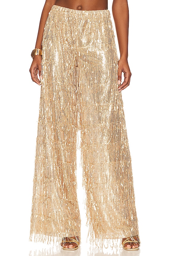 view 1 of 5 PANTALON PAILLETTES in Gold