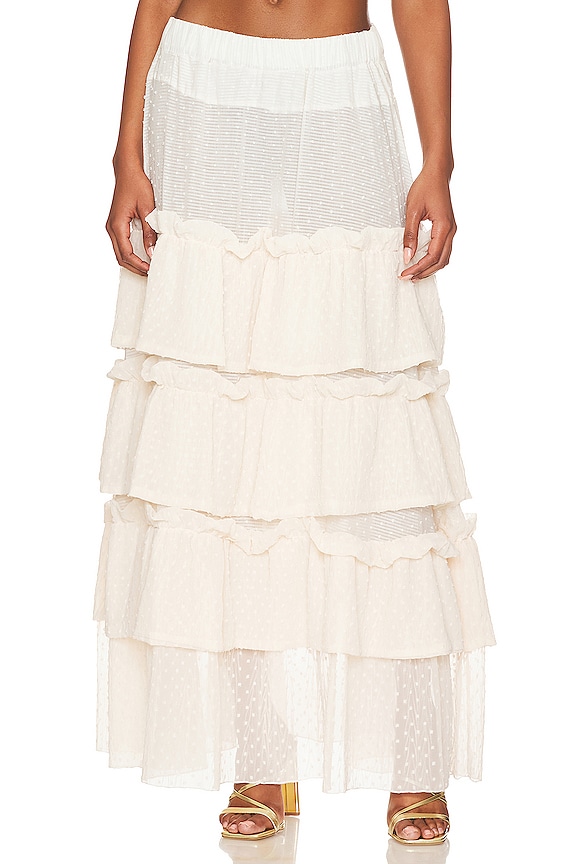 view 1 of 5 Pizzo Panna Maxi Skirt in Cream