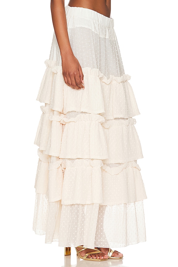 view 2 of 5 Pizzo Panna Maxi Skirt in Cream