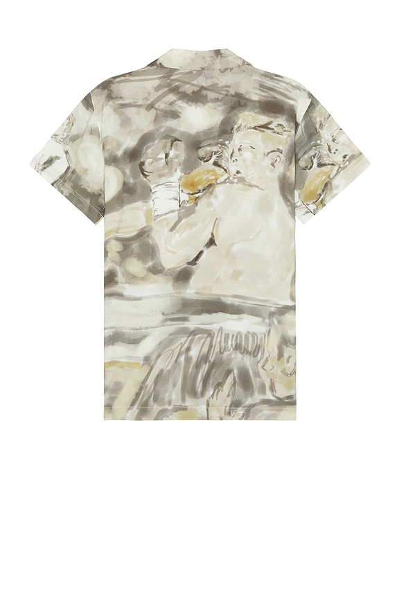 view 2 of 3 x Everlast Watercolor Rayon Camp Shirt in Green Multi