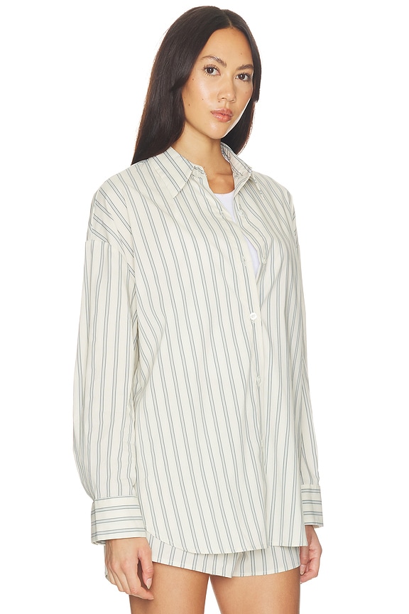 view 2 of 5 CHEMISE THE MR.BIG in Olive Line Stripe