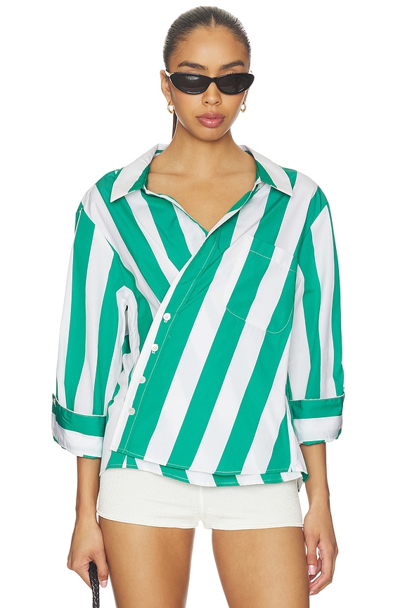 view 1 of 5 The Overshirt in Clover Stripe