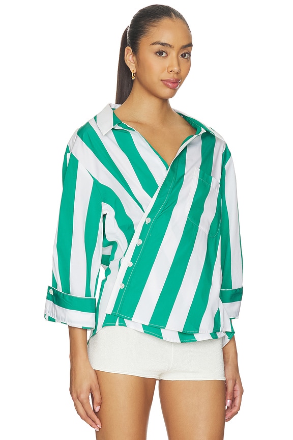 view 2 of 5 The Overshirt in Clover Stripe
