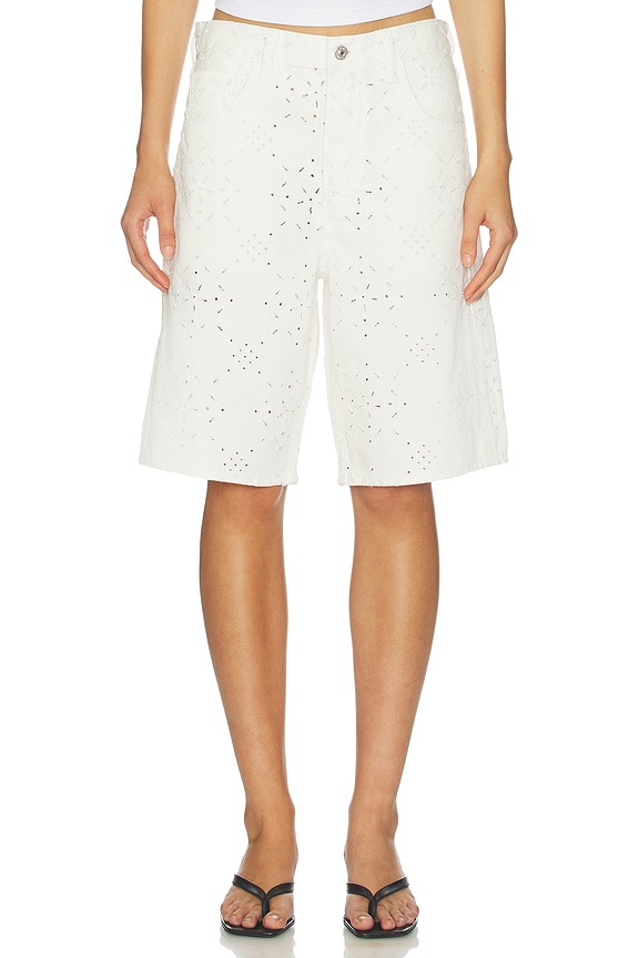 view 2 of 7 Court Denim Shorts in Blanc