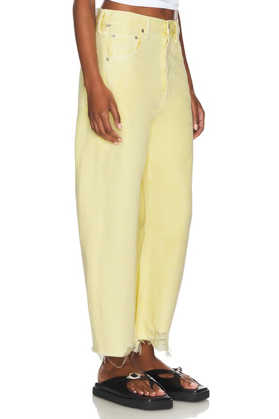 view 2 of 4 Ayla Undone Hem Crop in Limoncello