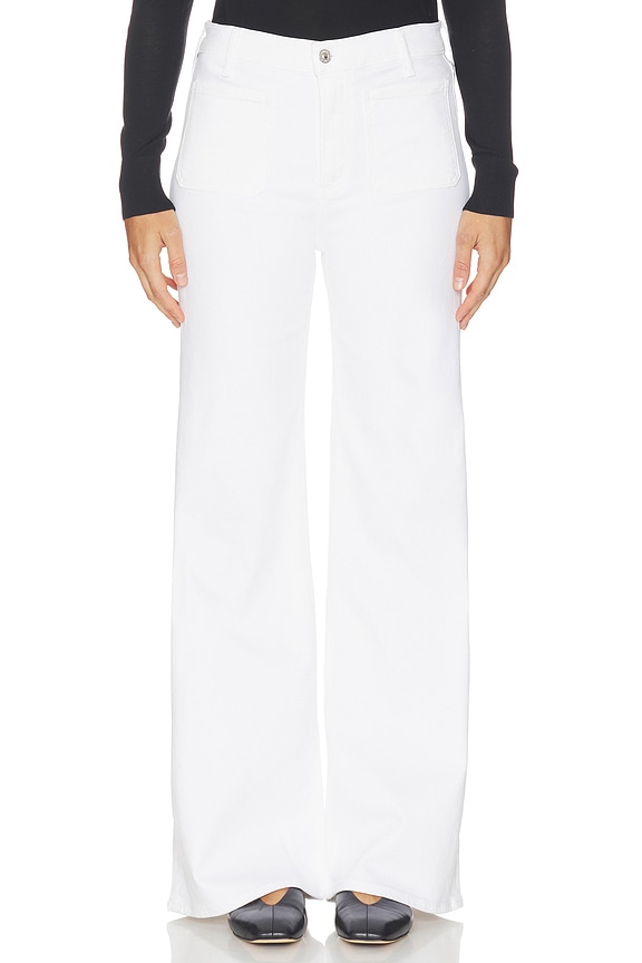 view 1 of 6 Kimberly Patch Pocket Flare Jeans in Soft White