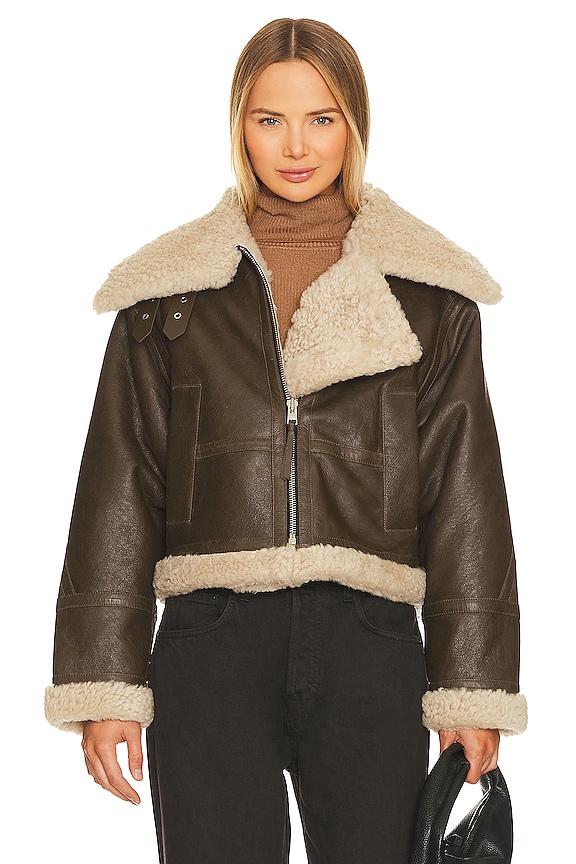 view 2 of 5 CHAQUETA BORREGO LIV in Mocha Brown Napa