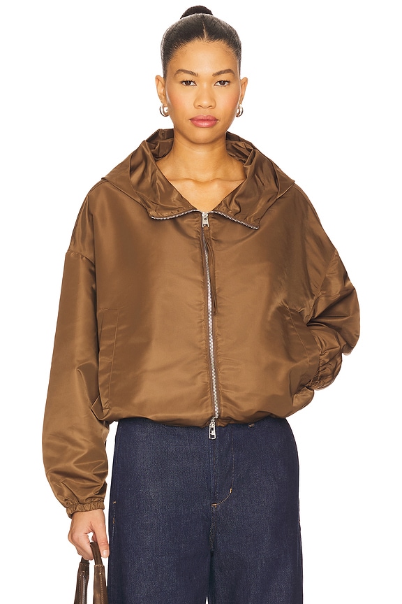 view 2 of 5 Cropped Windbreaker in Brown