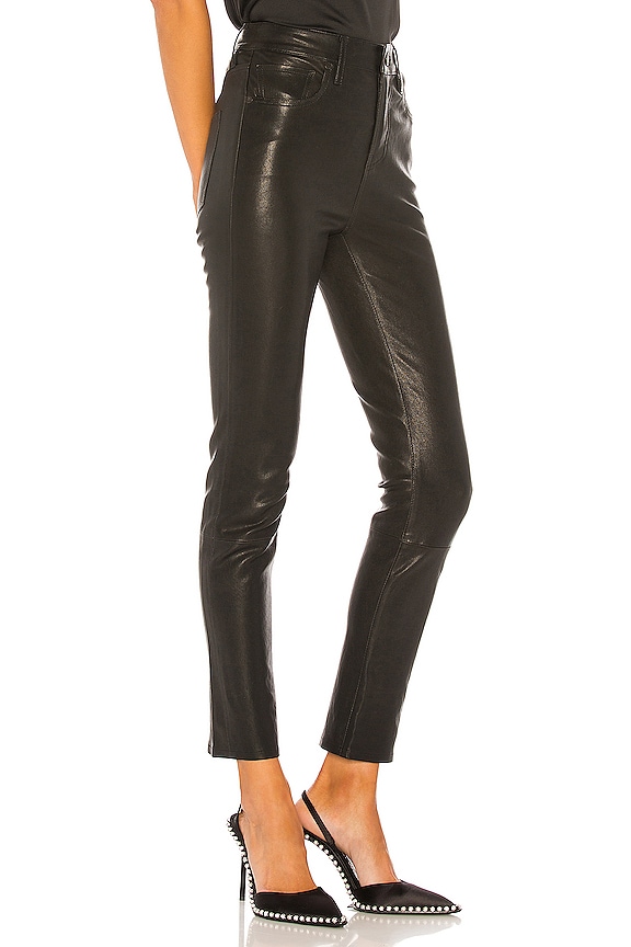 view 2 of 4 Harlow Leather Ankle Pant in Black