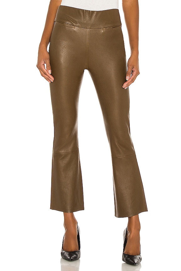 view 1 of 4 PANTALON EN CUIR COLETTE in Mahogany