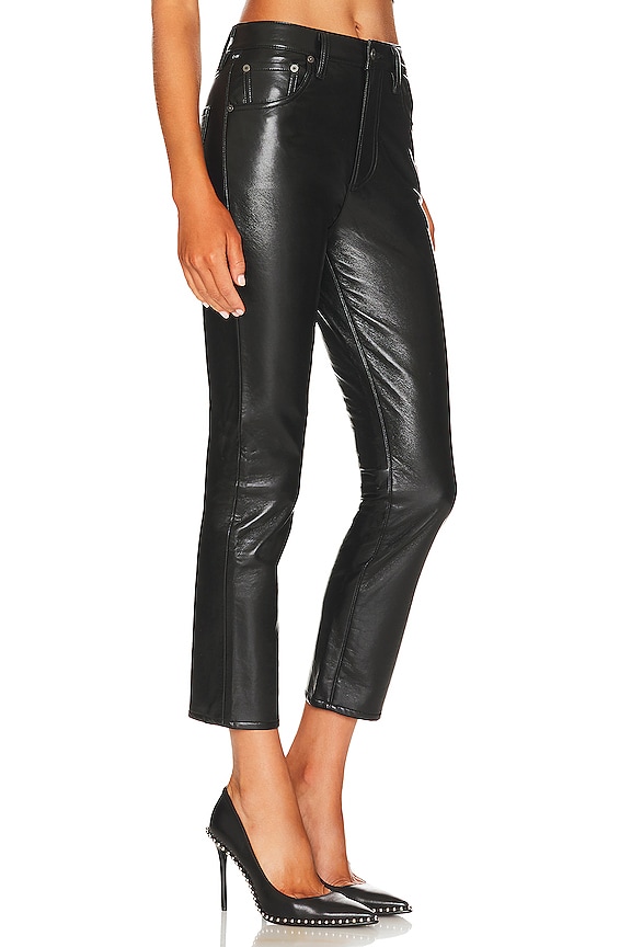 view 2 of 4 Jolene High Rise Vintage Slim Recycled Leather in Black