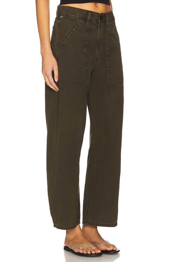 view 2 of 6 Ayla Cargo Crop in Dark Olive