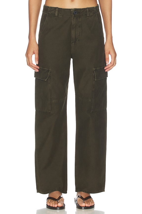 view 1 of 6 PANTALÓN CON TRABILLAS ESME in Moss