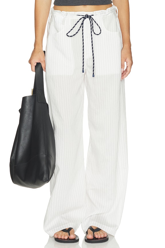 view 1 of 6 PANTALON BRYNN in Black Pinstripe
