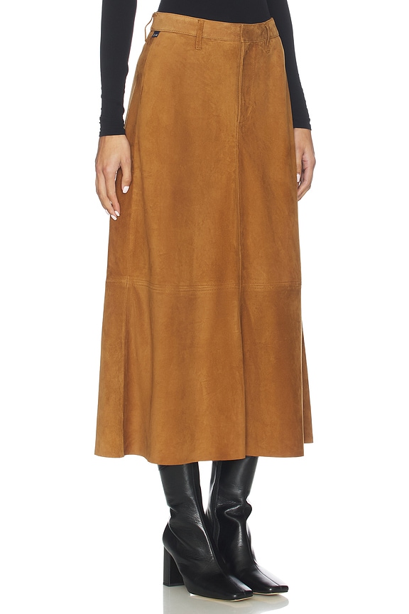 view 2 of 6 Suede Cassia Skirt in Toasted Carmel