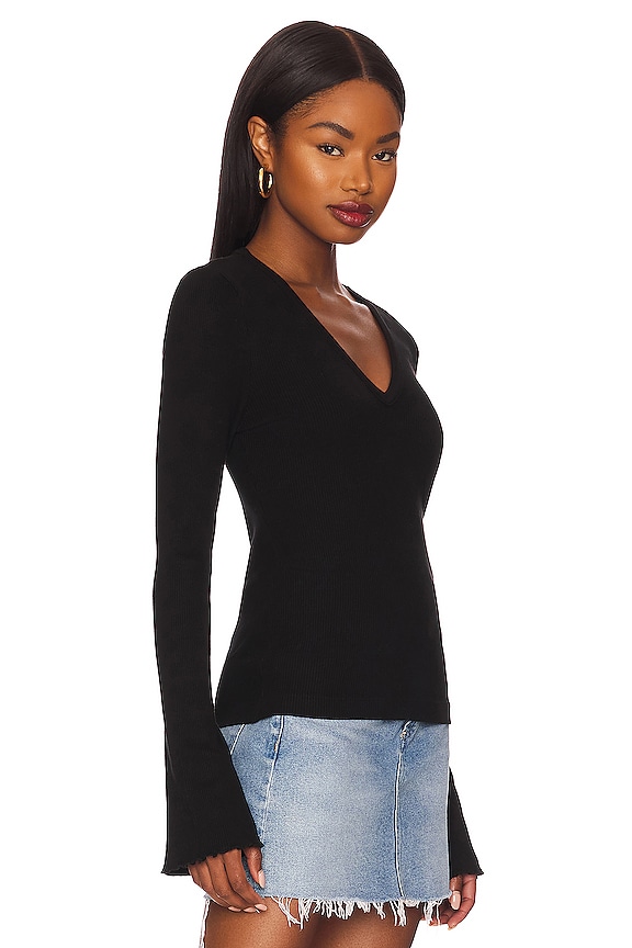view 2 of 4 Anni V Neck Top in Black