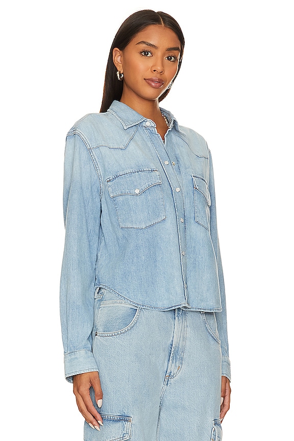 view 2 of 4 Cropped Western Shirt in Pharos