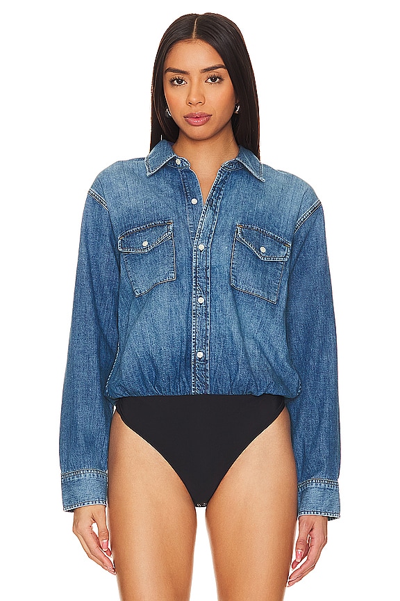 view 2 of 5 Sera Denim Bodysuit in Strudel