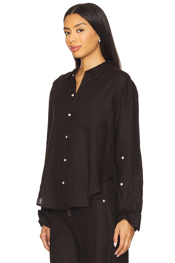 view 2 of 4 CAMISA ENCOGIDA KAYLA in Chocolate