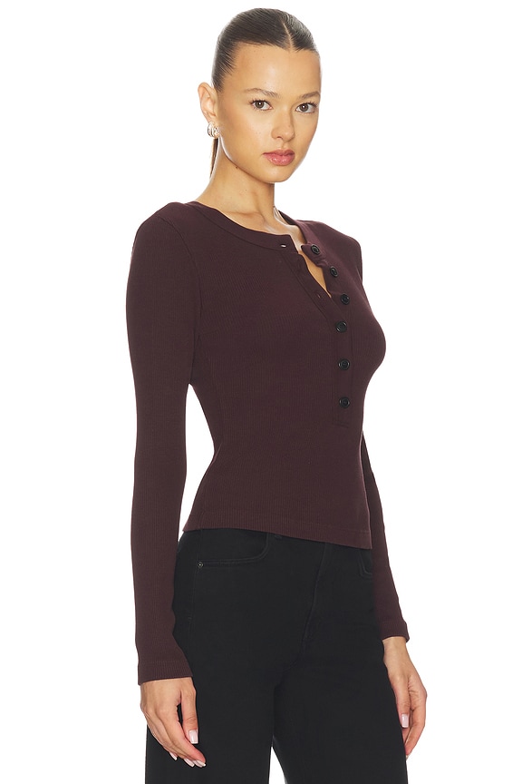 view 2 of 4 Varra Henley Top in Mahogany