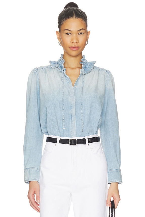 view 1 of 4 Calista Frill Collar Shirt in Skylar