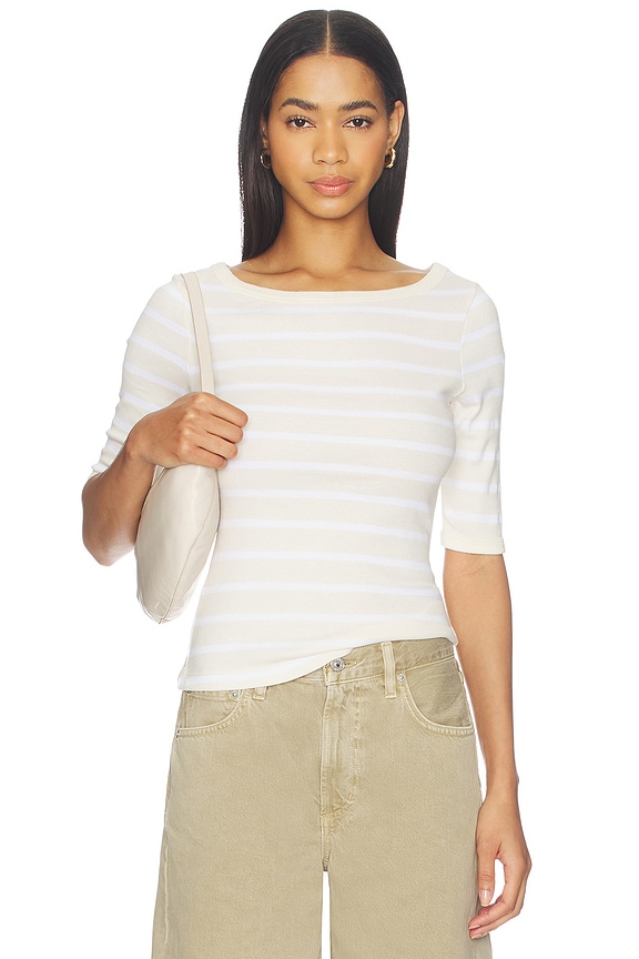 view 1 of 4 CAMISETA SLIM in Brulee Stripe