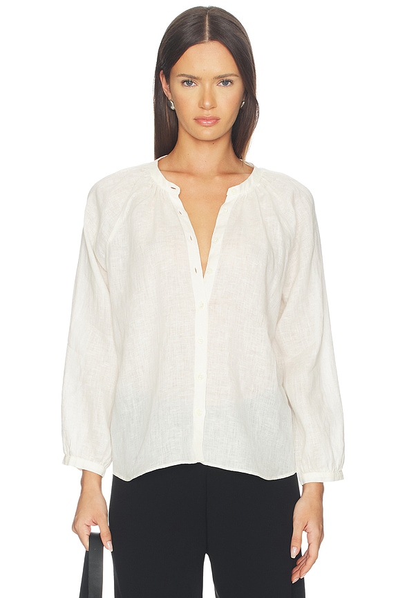 view 1 of 4 Paro Linen Blouse in Vanilla