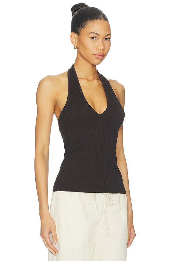 view 2 of 4 Thea Halter Top in Chocolate