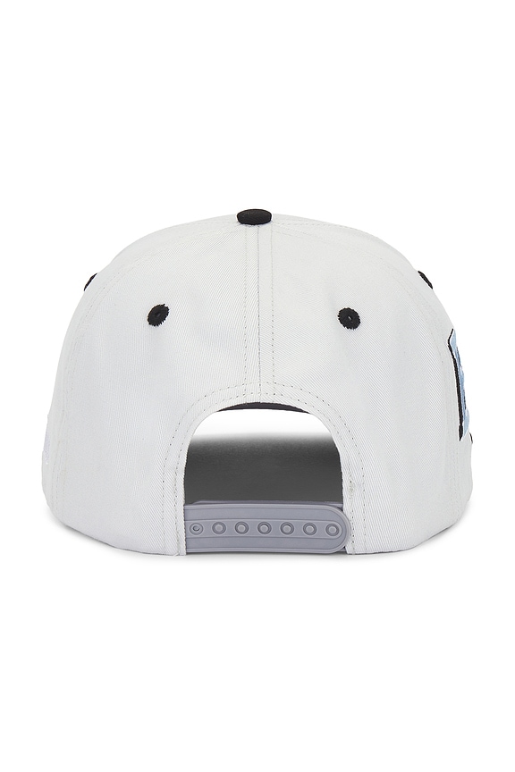view 2 of 4 5 Panel Snapback Hat in Pale Blue & Brown