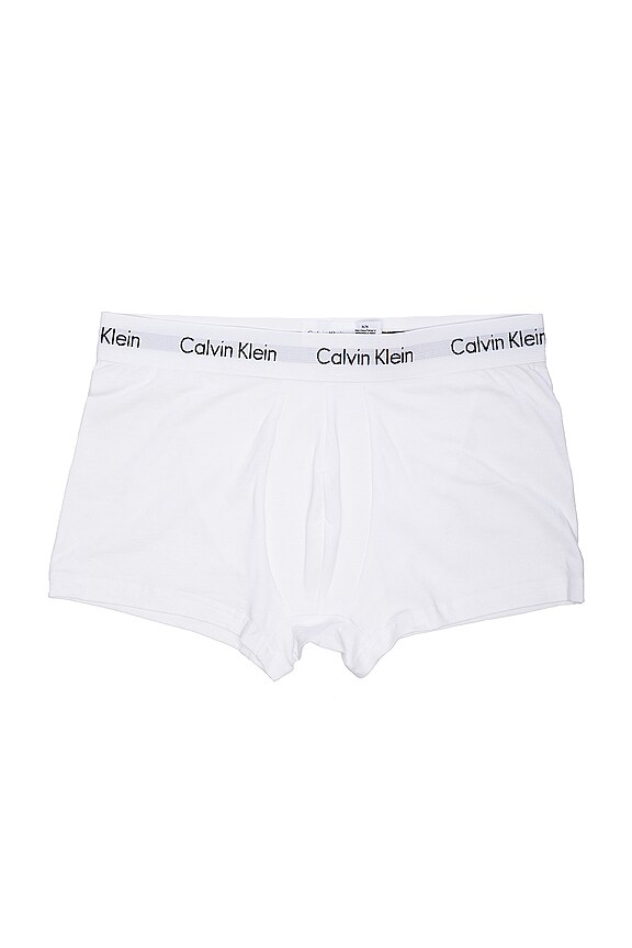 view 2 of 2 Cotton Stretch 3 Pack Low Rise Trunks in White