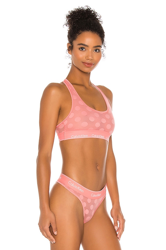 view 2 of 4 Modern Cotton Sheer Dot Unlined Bralette in Gerbera Daisy