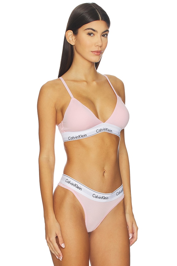 view 2 of 4 Modern Cotton Lightly Lined Triangle Bra in Buff Pink