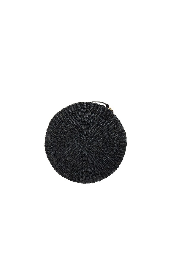 view 2 of 4 Woven Circle Clutch in Black Woven