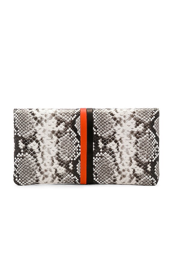 view 2 of 4 Foldover Clutch in Python, Black & Poppy