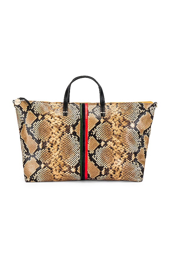 view 1 of 4 Attache Tote in Tan Spring Snake