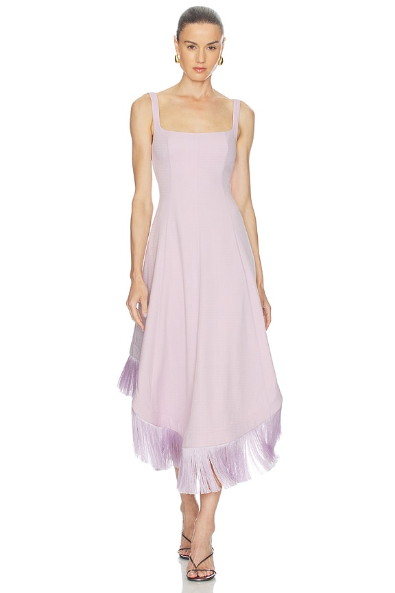 view 1 of 4 VESTIDO CON FLECOS EMINE in Perla