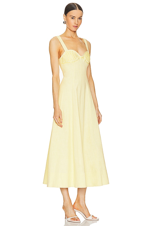 view 2 of 3 Carla Embroidered Longline Dress in Limoncello