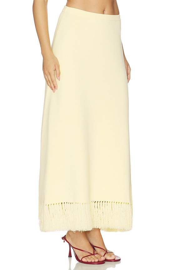 view 2 of 6 Amelia Fringe Hem Skirt in Lemon