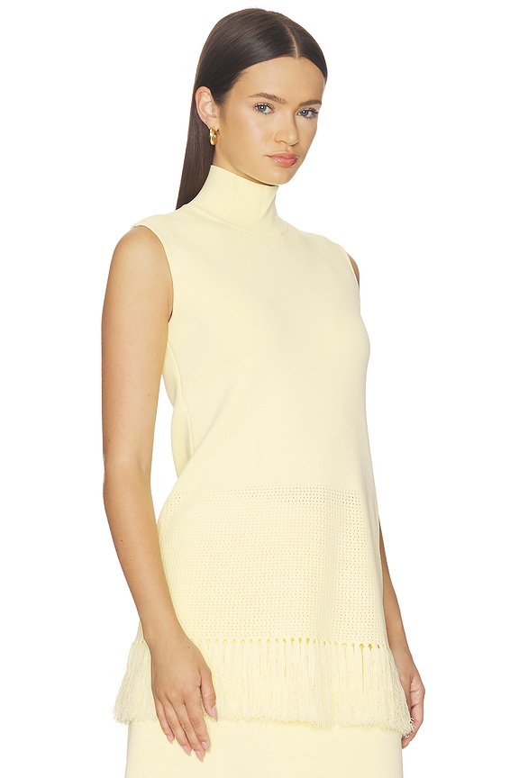 view 2 of 4 TOP DE PUNTO CON BAJO DE FLECOS TIAMA  in Lemon