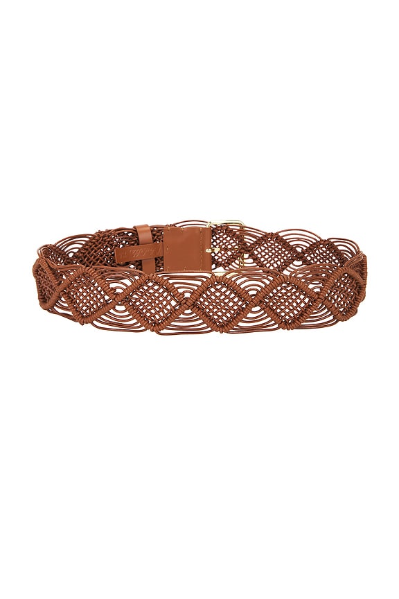 view 2 of 3 Alondra Macrame Belt in Brown