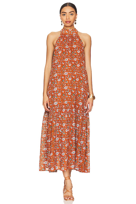 view 2 of 4 ROBE LONGUEUR CHEVILLE WILDER in Terracotta Floral