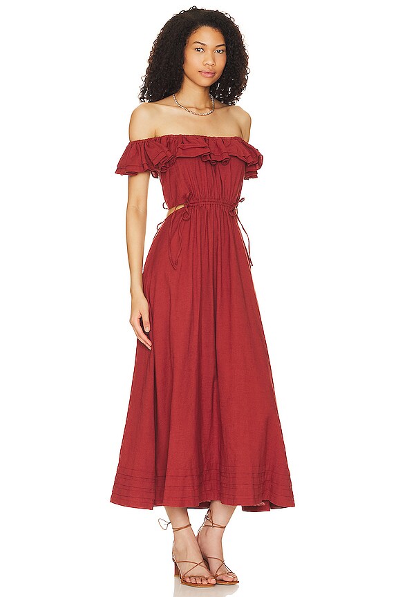 view 2 of 3 VESTIDO MIDI DARIA in Brick