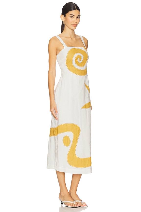 view 2 of 3 VESTIDO MIDI BRIE in Ivory & Ochre