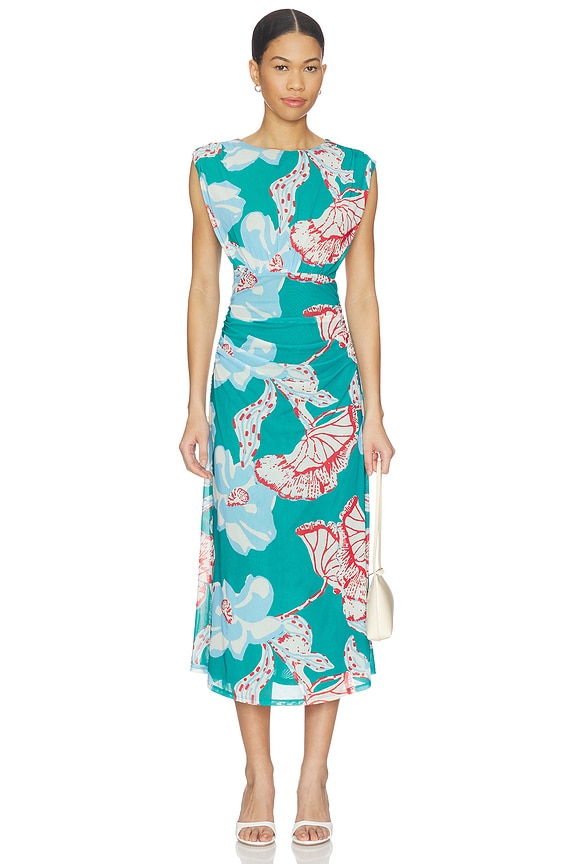 view 1 of 3 Joelle Midi Dress in La Rouge North Sea Print
